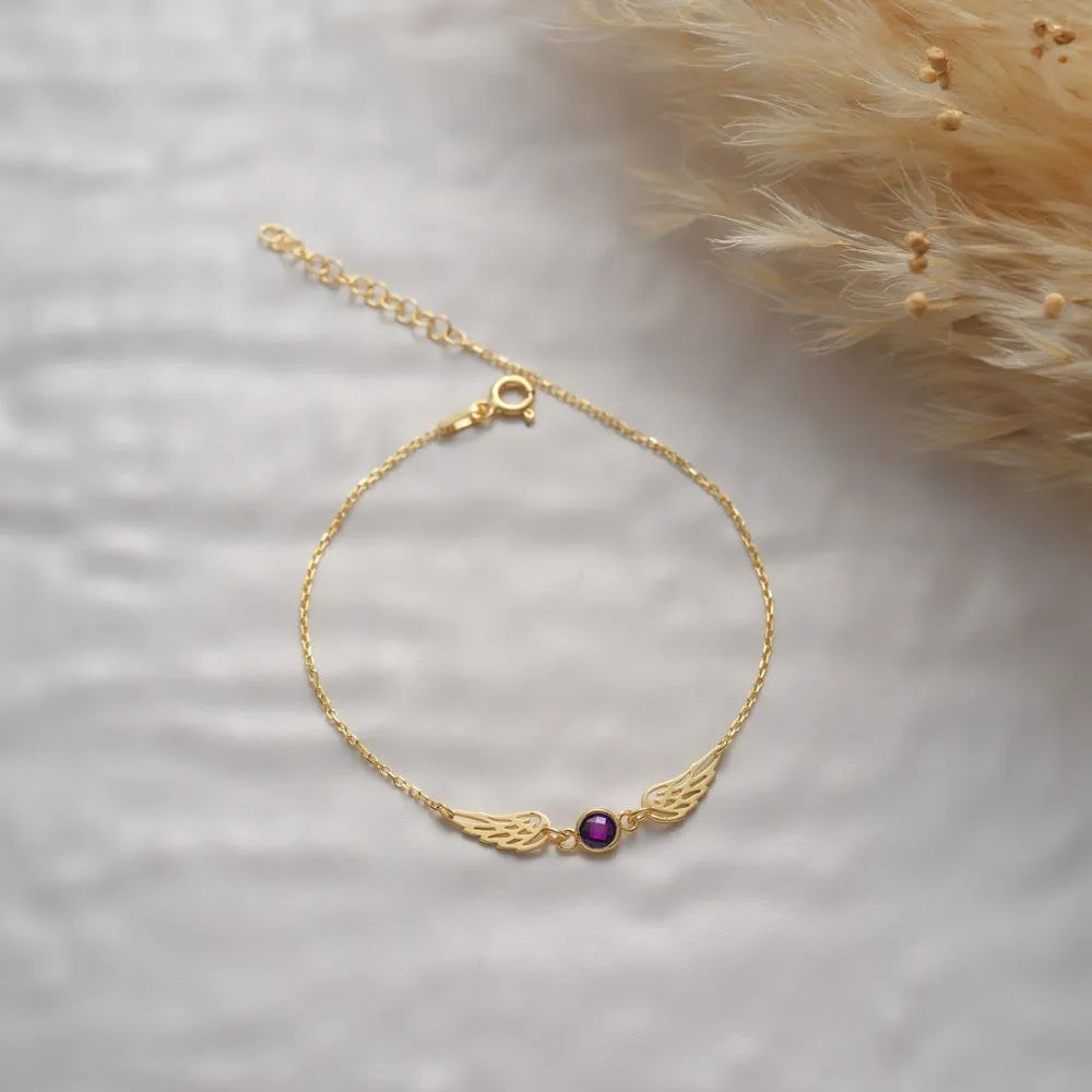 Angel Wings Birthstone Bracelet