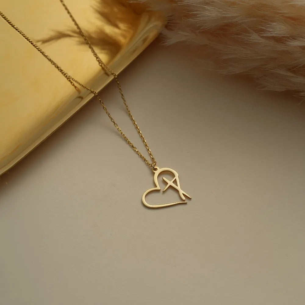 Minimalist Heart Cross Necklace