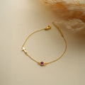 Side Cross Birthstone Bracelet II