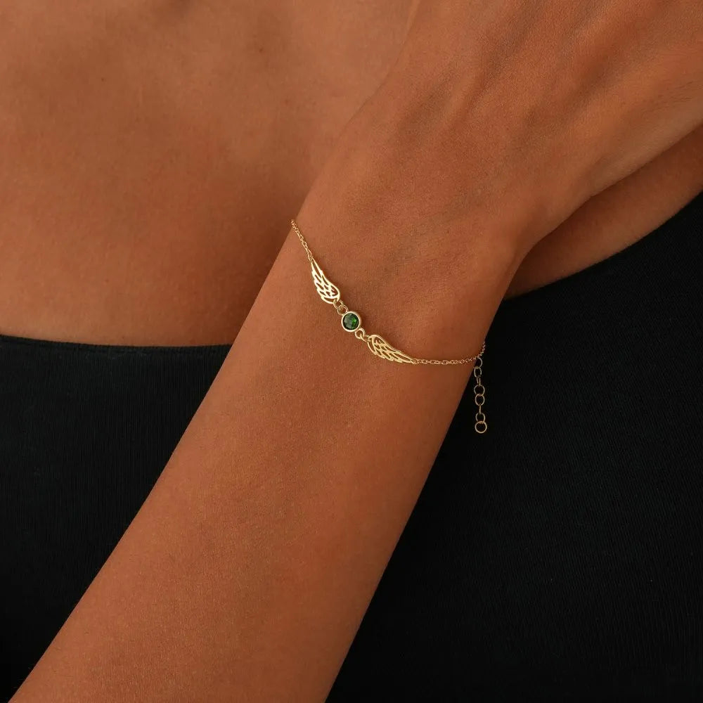 Angel Wings Birthstone Bracelet