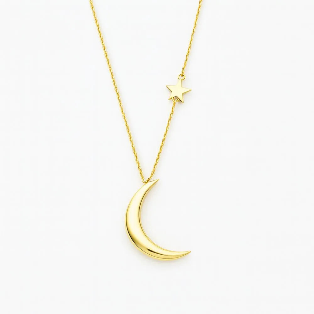 Dainty Moon and Star Necklace