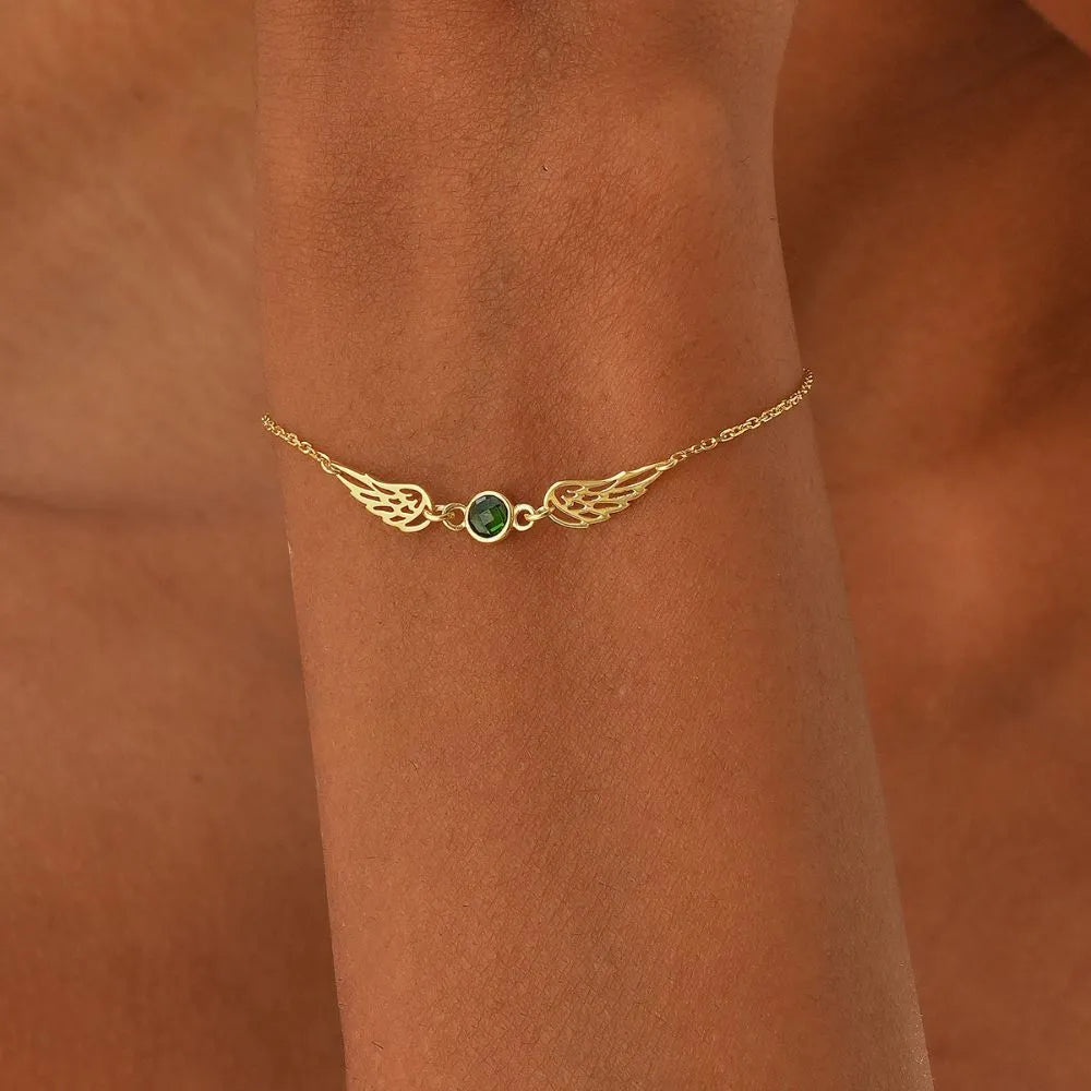 Angel Wings Birthstone Bracelet