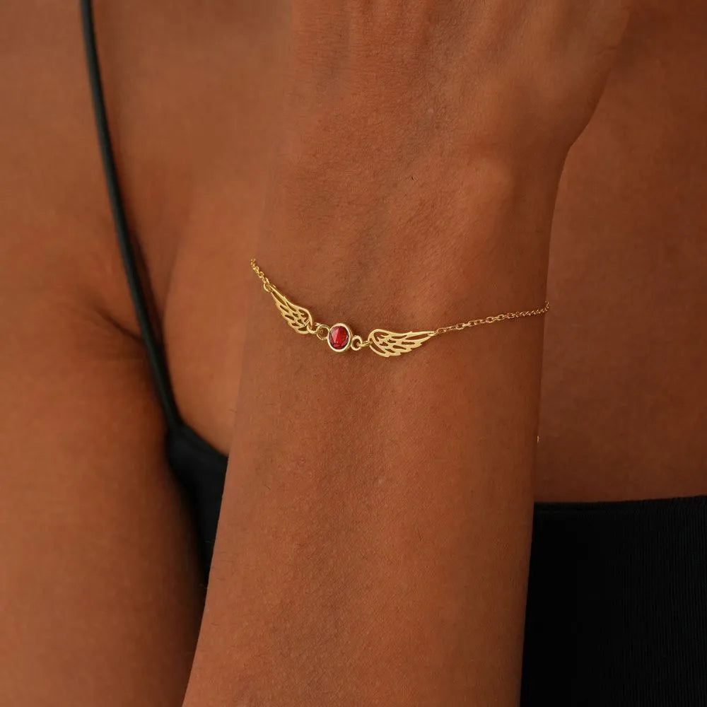 Angel Wings Birthstone Bracelet