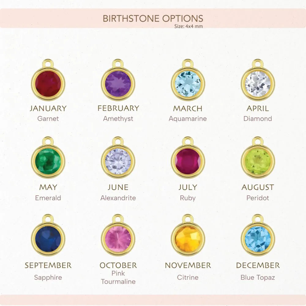 Personalized Name Tag Necklace with Birthstone