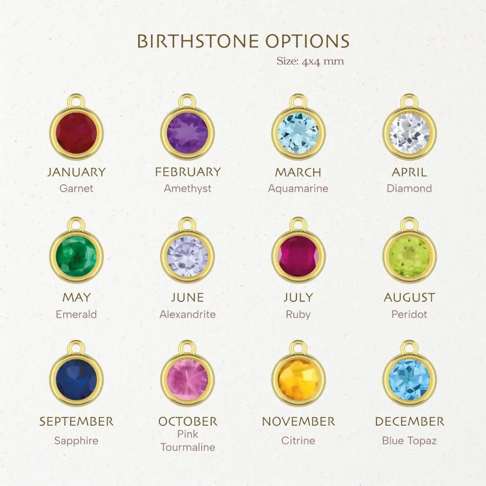 Side Cross Birthstone Necklace