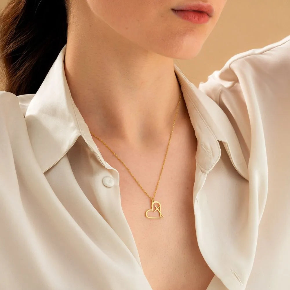 Minimalist Heart Cross Necklace