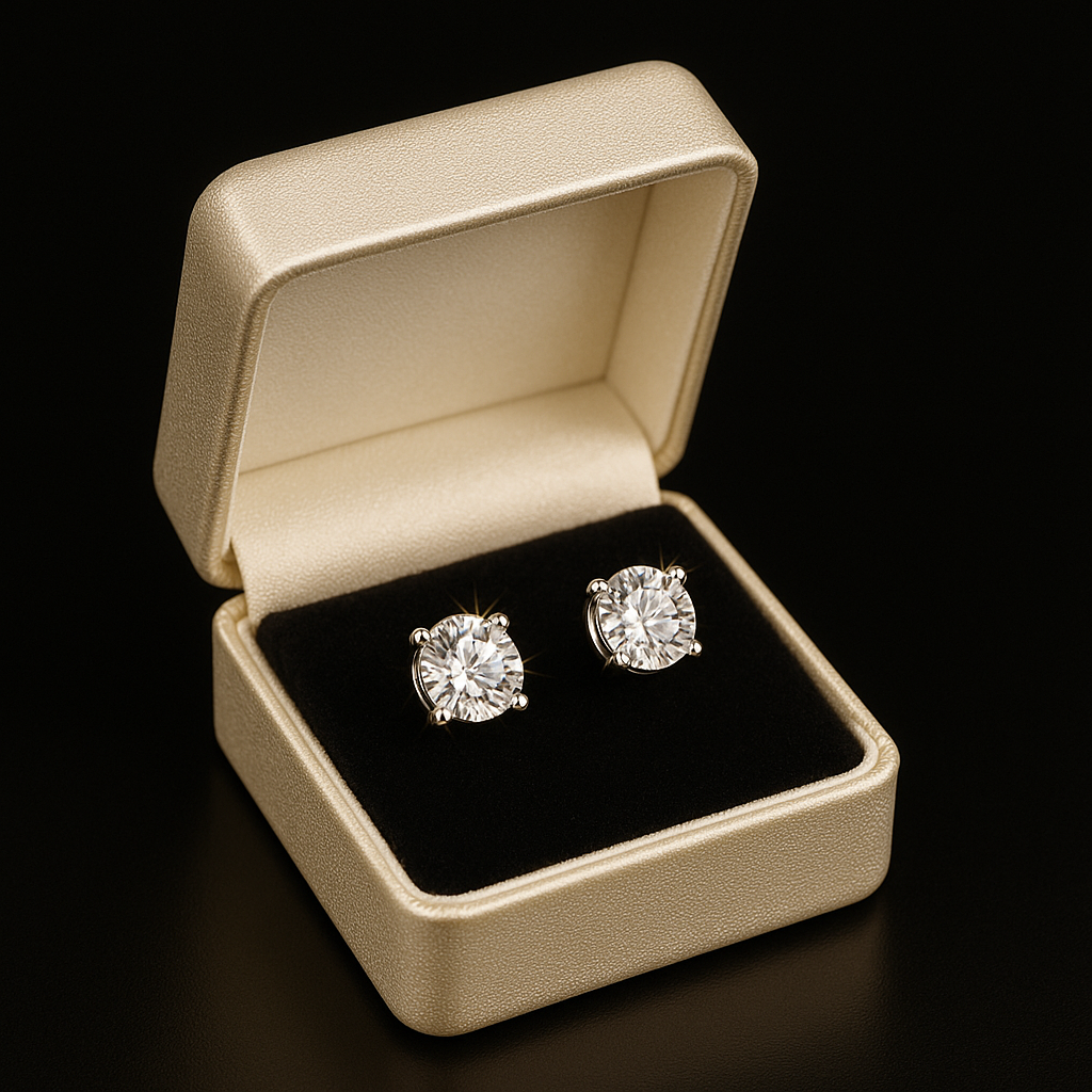 925 Sterling Silver Solitaire 6MM Earrings