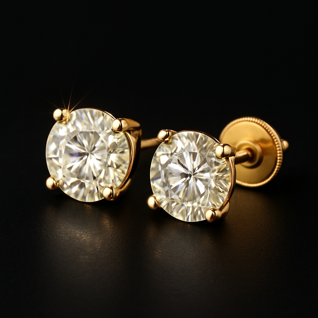 925 Sterling Silver Solitaire 6MM Earrings