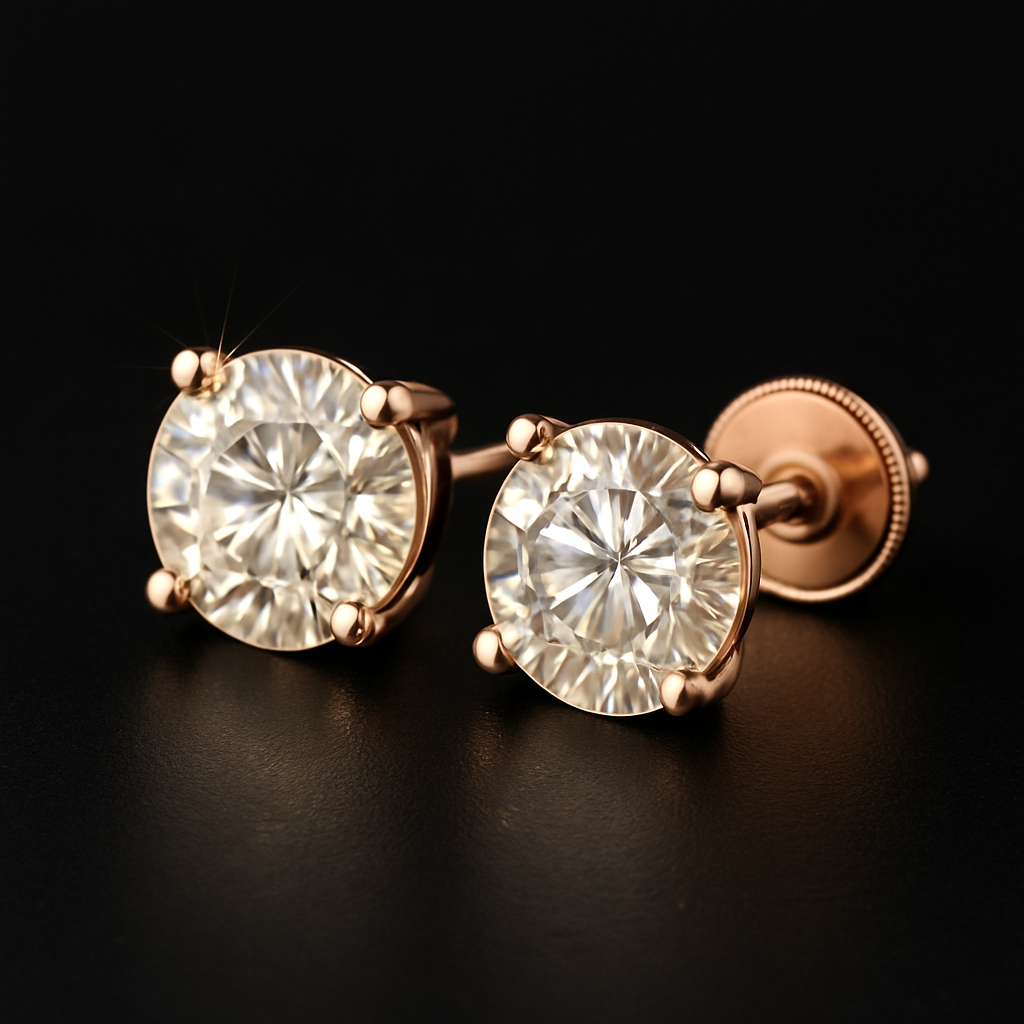 925 Sterling Silver Solitaire 6MM Earrings
