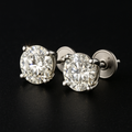 925 Sterling Silver 6MM Cubic Zirconia Solitaire Stud Earrings